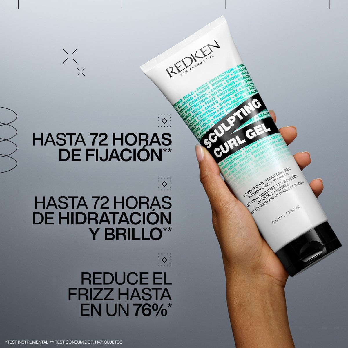 REDKEN - Gel Definidor De Rizos Para Cabello Rizado Definición Y Control Sin Residuos Hybrid Curls 250Ml Redken