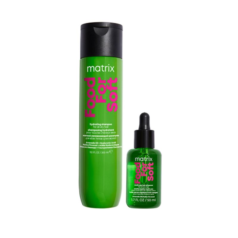 MATRIX - Set Shampoo Hidratante Food For Soft Cabello Seco 300ML + Aceite hidratante Food For Soft 50ml Matrix