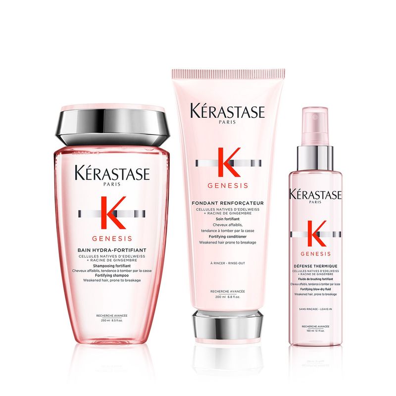 KERASTASE - Set Hidratante Anti-Caída Genesis Shampoo 250Ml + Acondicionador 200Ml + Spray 150Ml Kerastase