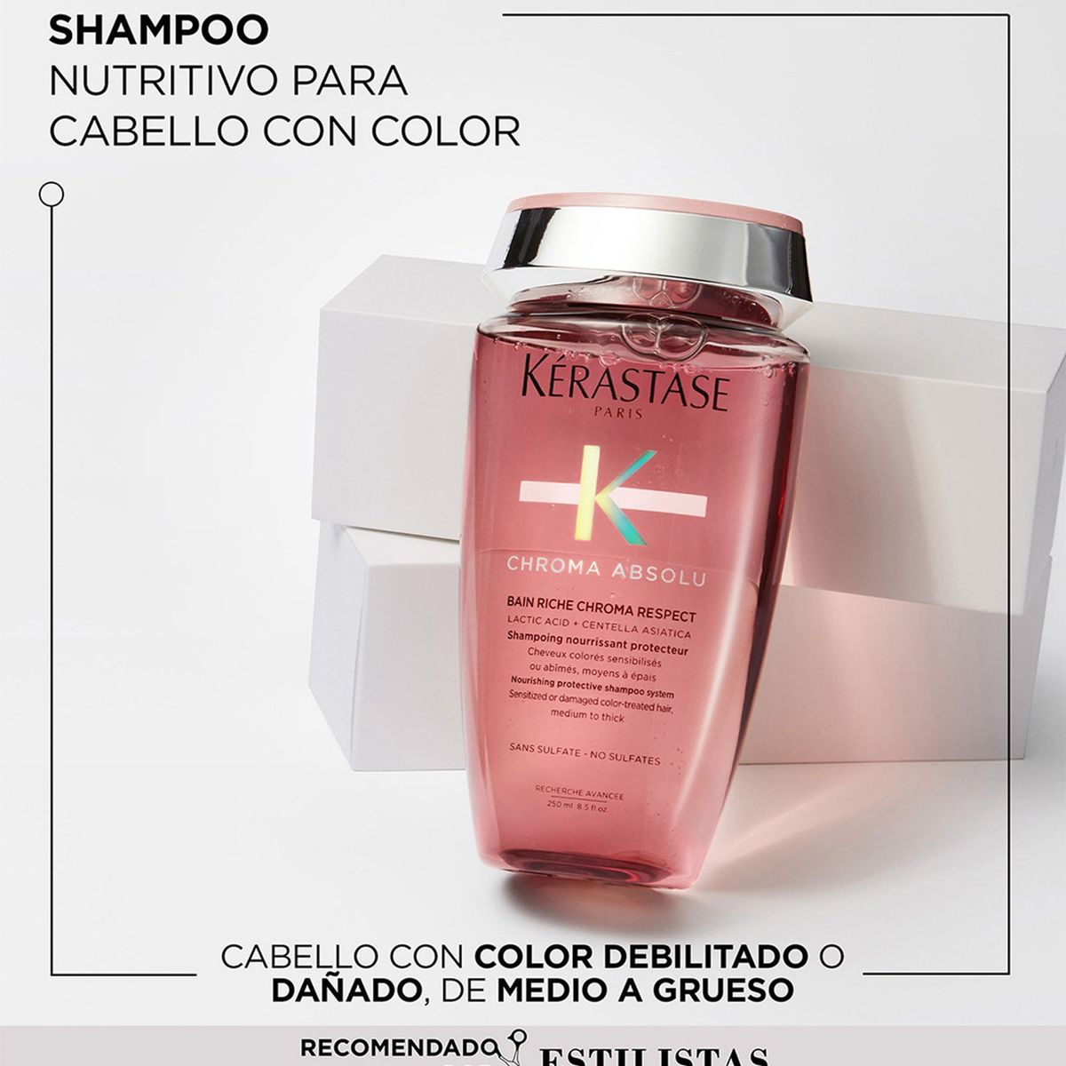 KERASTASE - Set Reparación Cabello Con Color Chroma Absolu Shampoo 250Ml + Acondicionador 200Ml + Spray Termoprotector 150Ml Kerastase