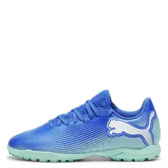 PUMA - Future 7 Play Tt Jr Zapatilla Fútbol Niño Celeste