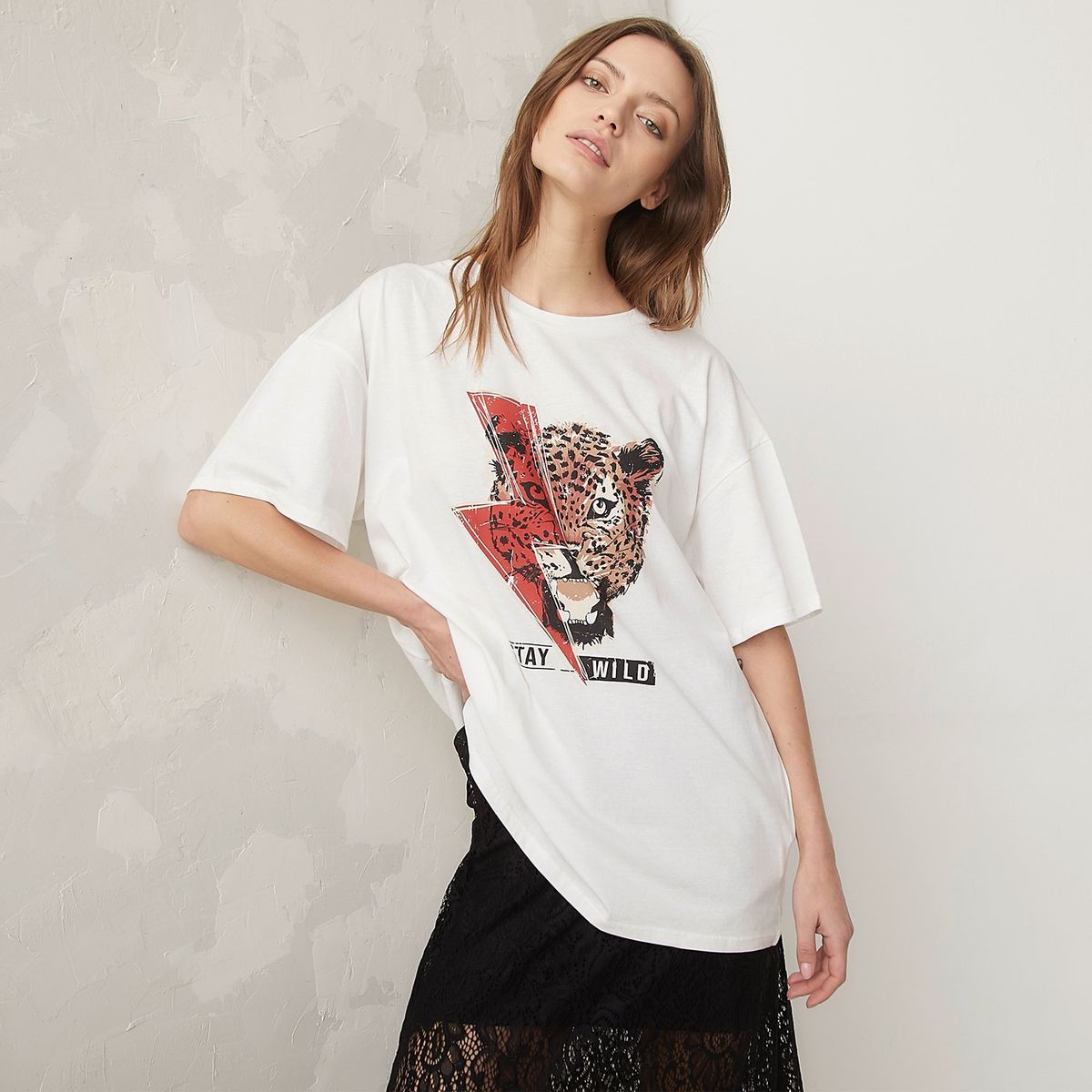 AMERICANINO - Polera Oversize Manga Corta Algodón Mujer Americanino