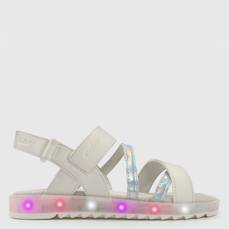 COLLOKY - Sandalia Niña con Luces Blanco (28 A 38) Colloky
