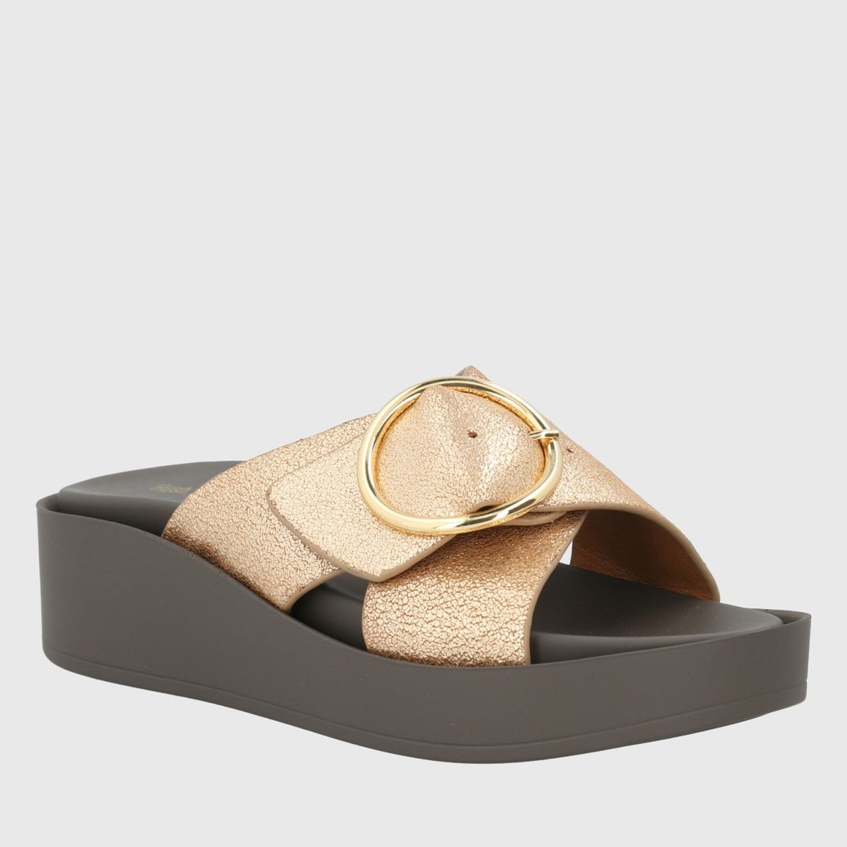 HUSH PUPPIES - Sandalia Mujer Cuero Dorado Hush Puppies