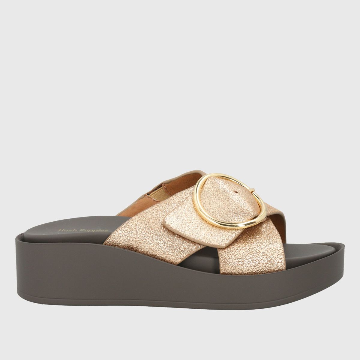 HUSH PUPPIES - Sandalia Mujer Cuero Dorado Hush Puppies