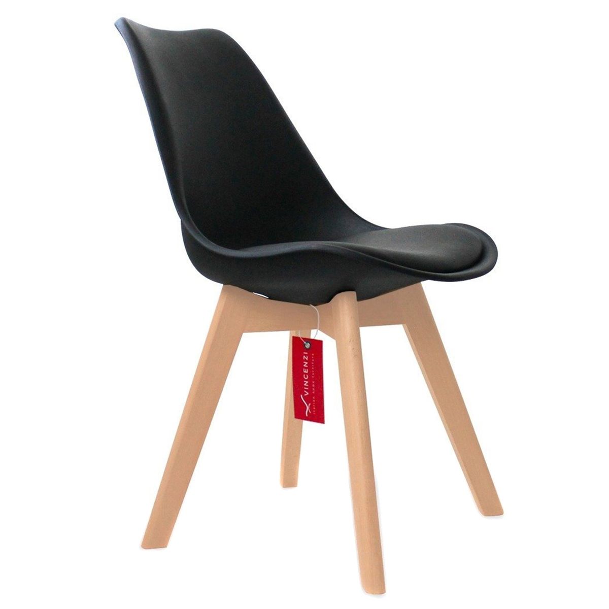 VICENZI - Pack De 4 Sillas París Negras