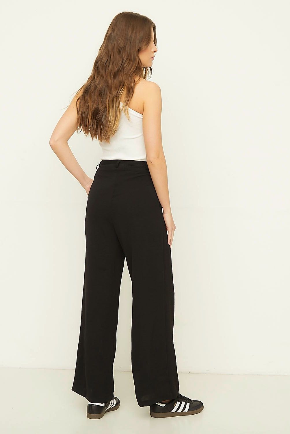 SYBILLA - Pantalón Sastrero Wide Leg Tiro Alto Mujer Sybilla