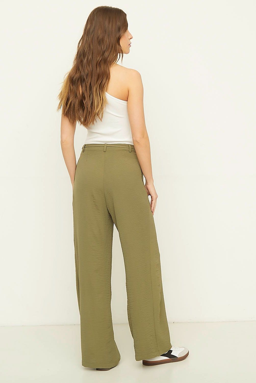 SYBILLA - Pantalón Sastrero Wide Leg Tiro Alto Mujer Sybilla