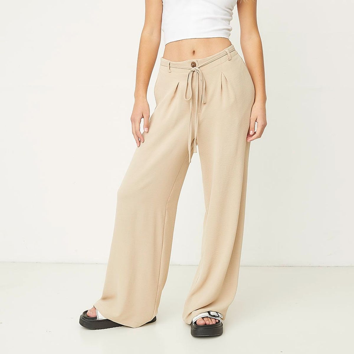 SYBILLA - Pantalón Sastrero Wide Leg Tiro Alto Mujer Sybilla