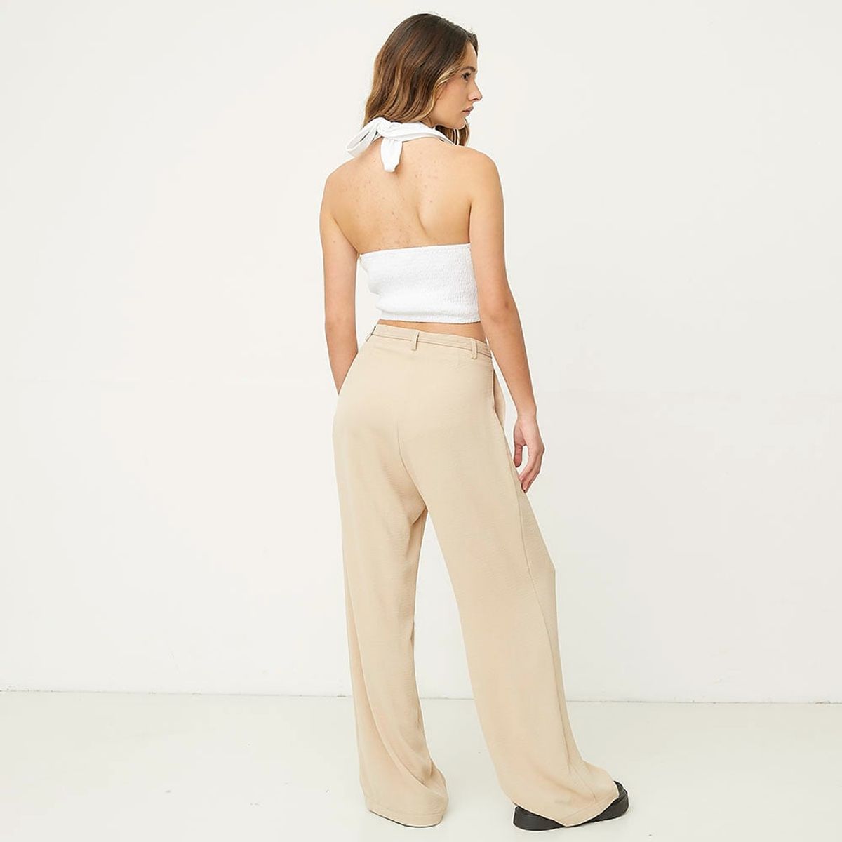 SYBILLA - Pantalón Sastrero Wide Leg Tiro Alto Mujer Sybilla