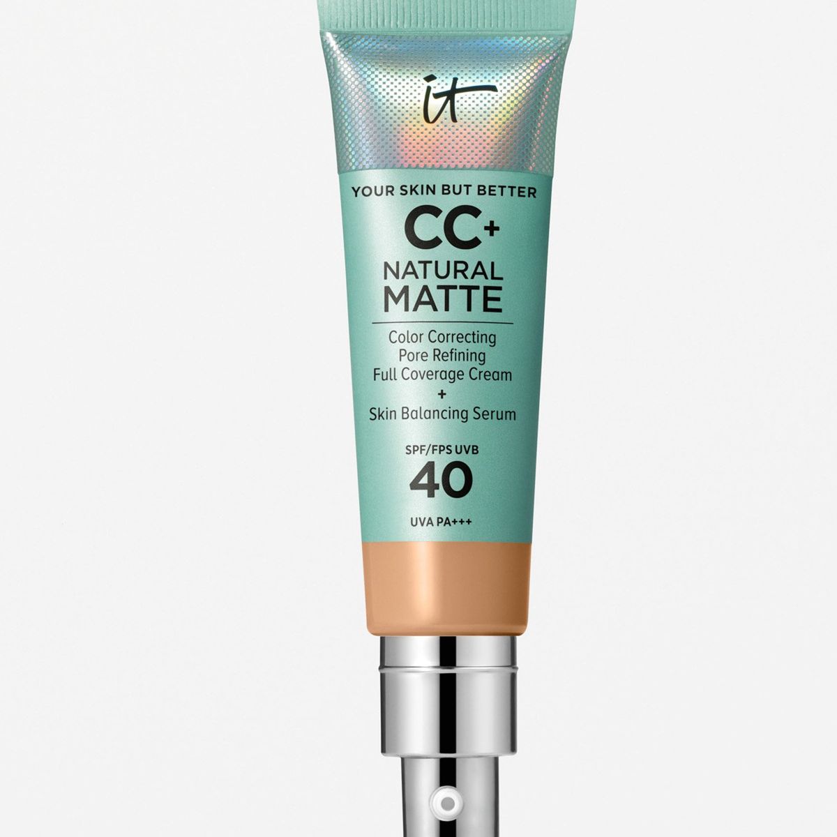 IT COSMETICS - Base De Maquillaje Cc+ Cream Natural Matte Foundation Con Fps 40, Neutral Tan It Cosmetics