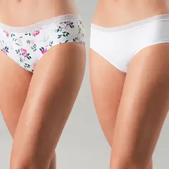 FLORES - Pack De 2 Pantaleta Micro Print BonDed Mujer