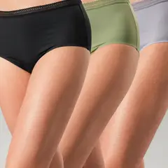 FLORES - Pack 3 Calzones Maxi Microfibra BonDed Mujer