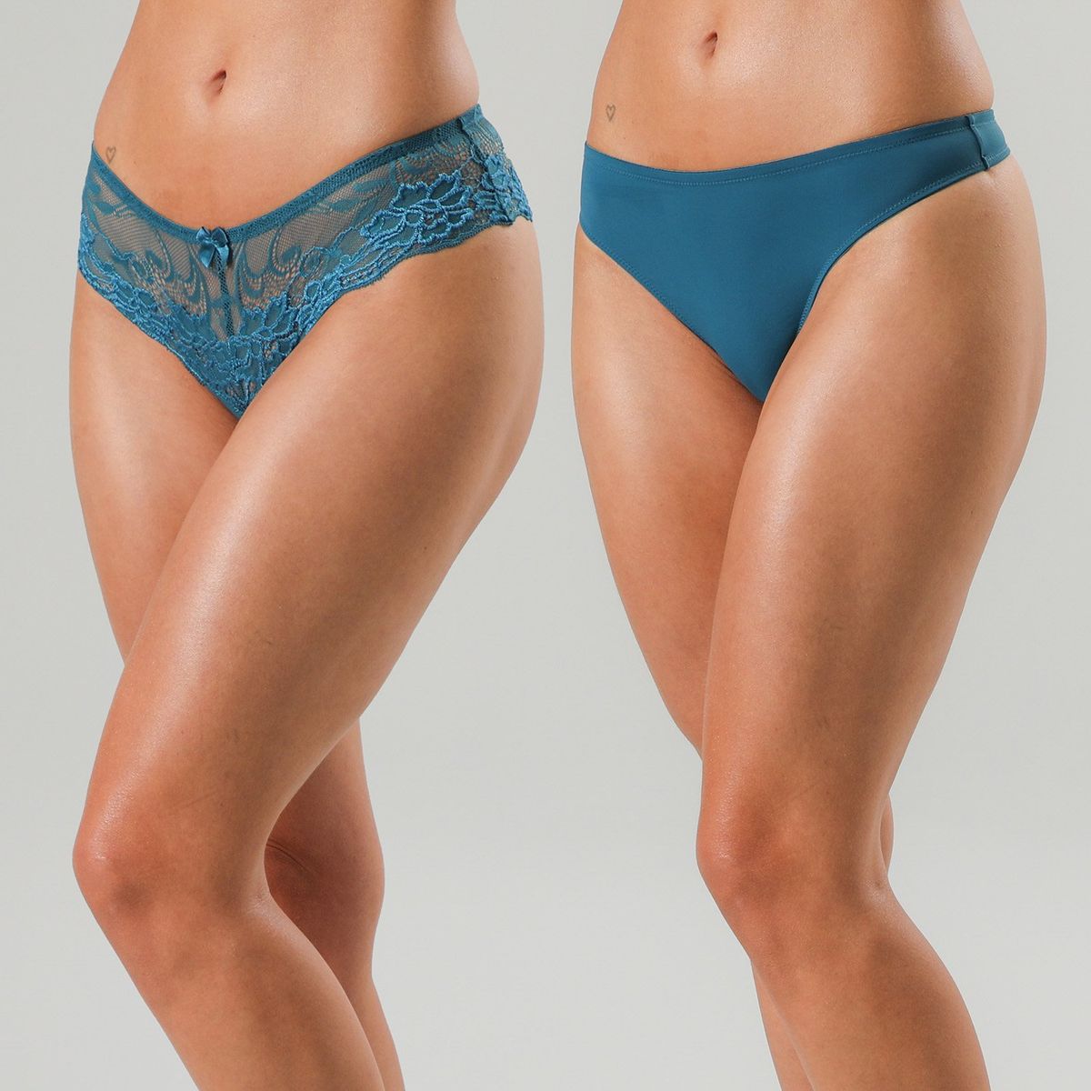 FLORES - Pack 2 Colaless Blonda Y Microfibra Mujer Flores