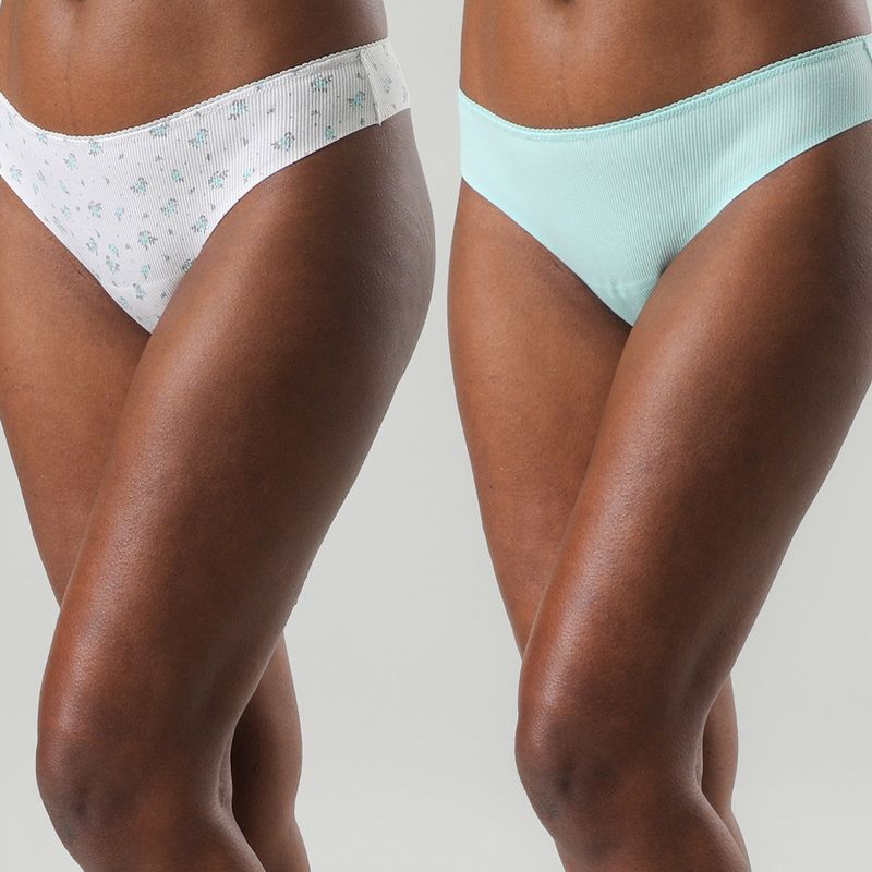 FLORES - Pack De 2 Colaless BonDed Print Mujer Flores
