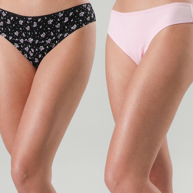 FLORES - Pack De 2 Colaless BonDed Print Mujer Flores