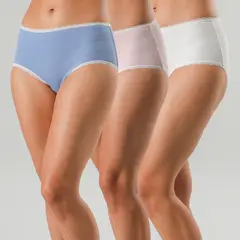 FLORES - Pack De 3 Calzón Maxi Algodón Rib BonDed Mujer