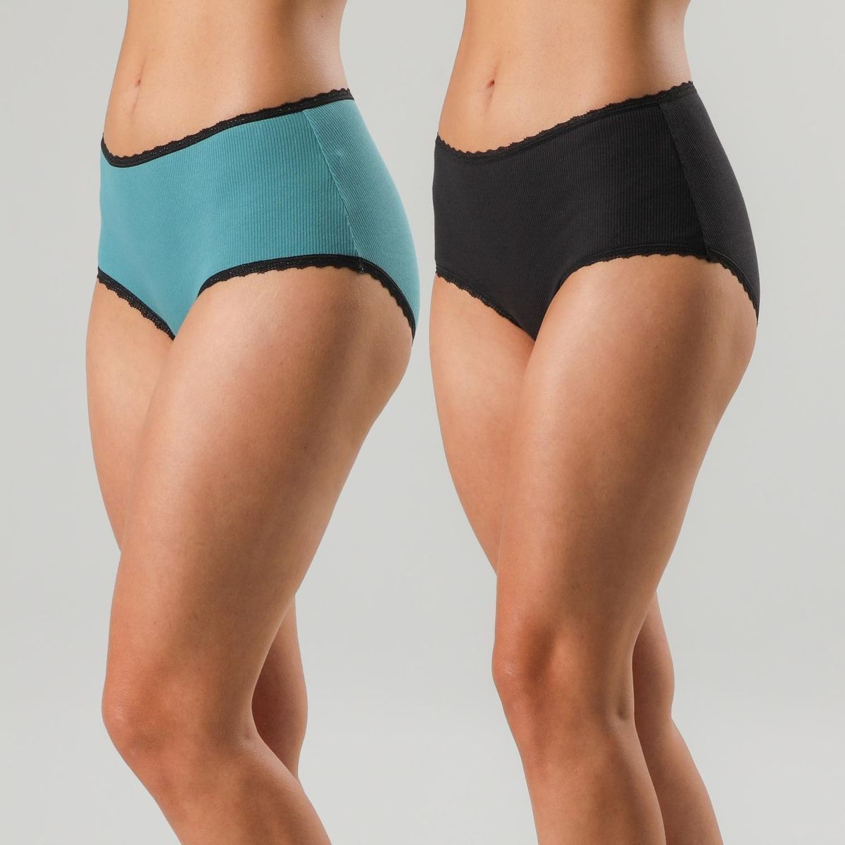 FLORES - Pack 3 Calzones Maxi Algodón Rib BonDed Mujer Flores