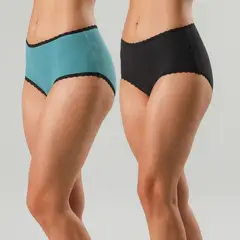 FLORES - Pack De 3 Calzón Maxi Algodón Rib BonDed Mujer