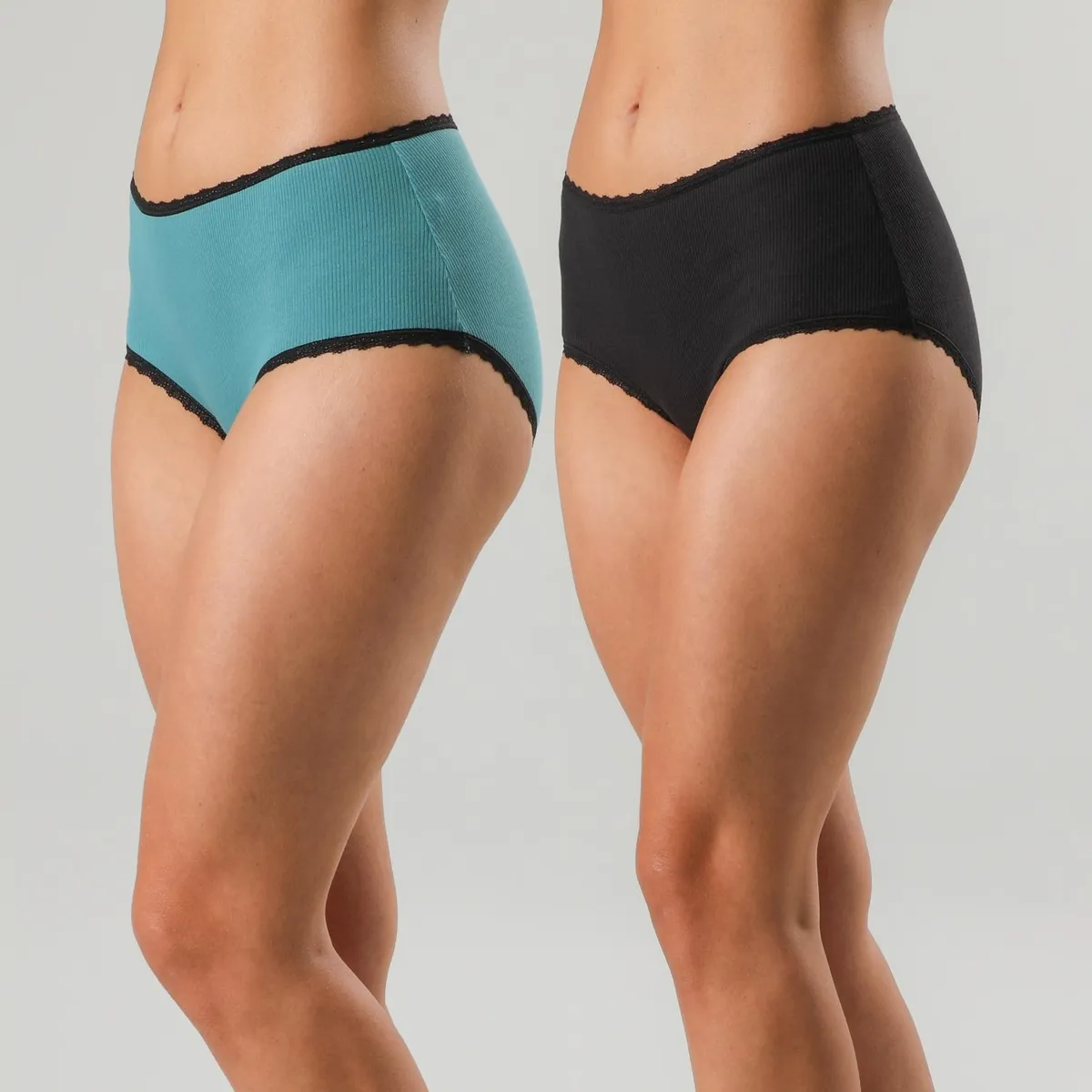 FLORES - Pack 3 Calzones Maxi Algodón Rib BonDed Mujer Flores