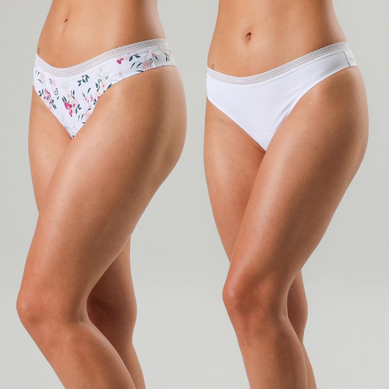 FLORES - Pack De 2 Colaless Micro Print BonDed Mujer Flores