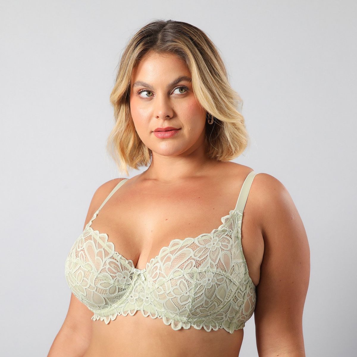 FLORES - Sostén Natural Refuerzo Encaje Flor Mujer Flores