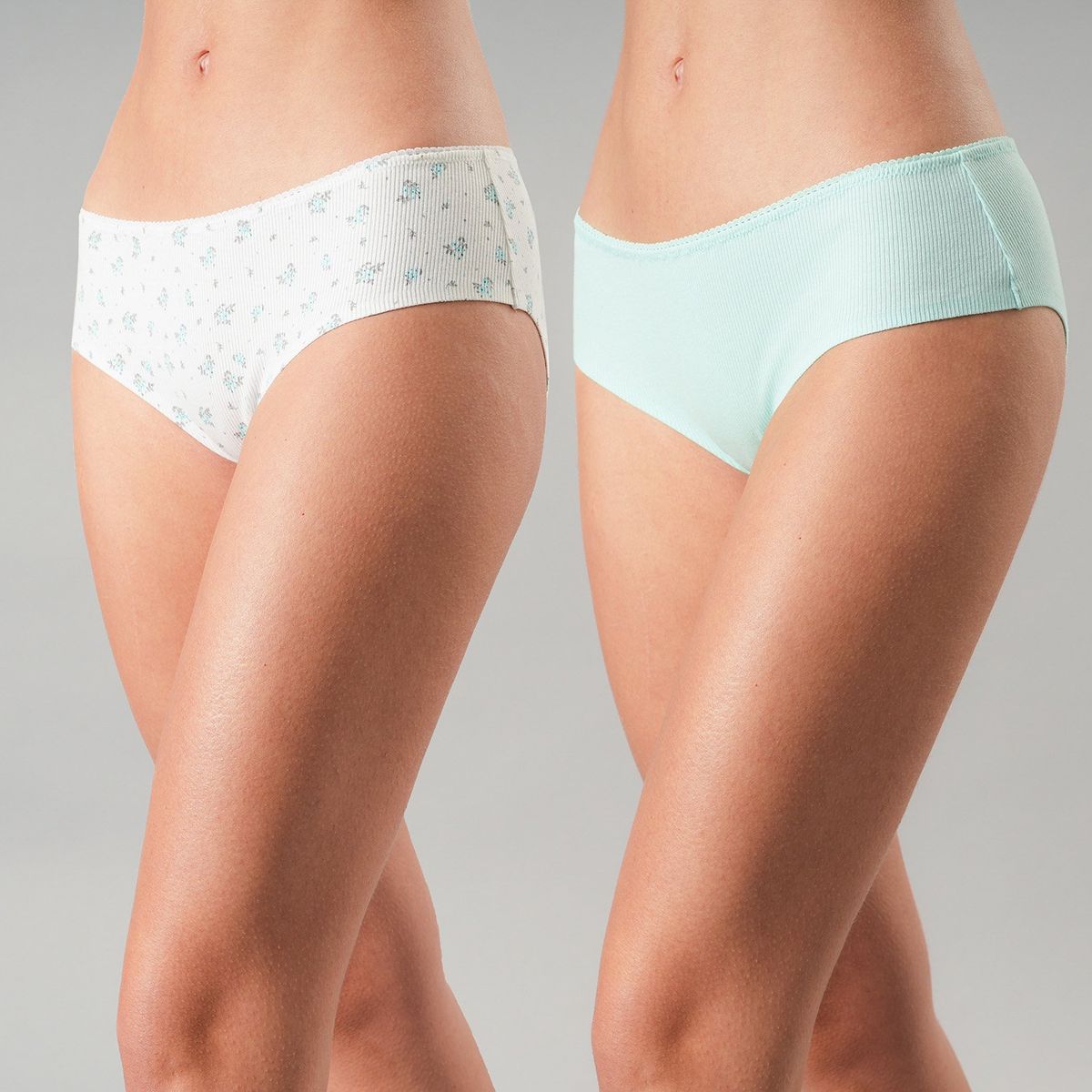 FLORES - Pack De 2 Pantaleta BonDed Print Mujer Flores