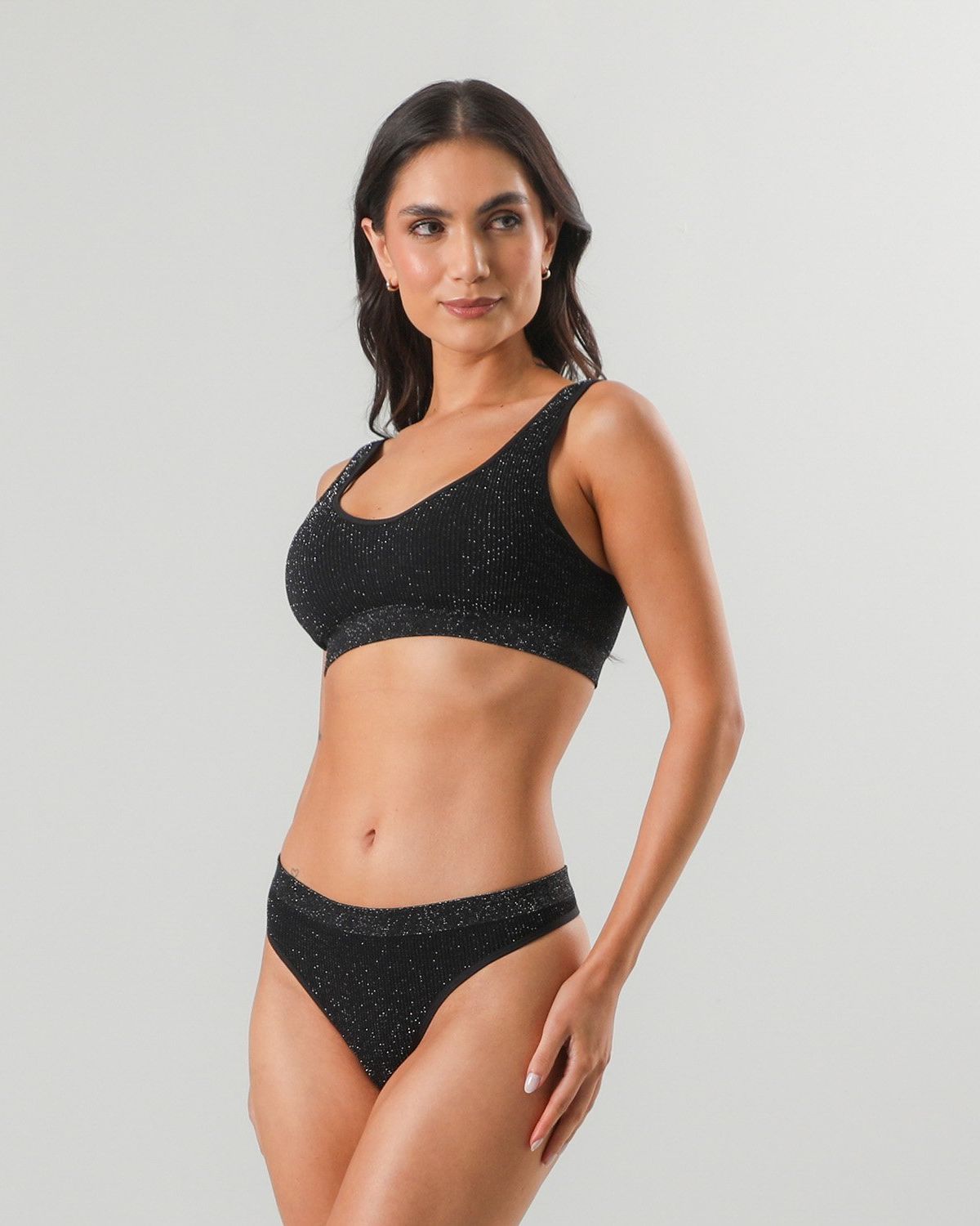 FLORES Peto Seamless Rib Lurex Mujer Flores