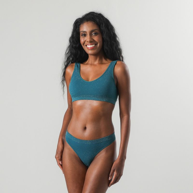 FLORES - Peto Seamless Rib Lurex Mujer Flores