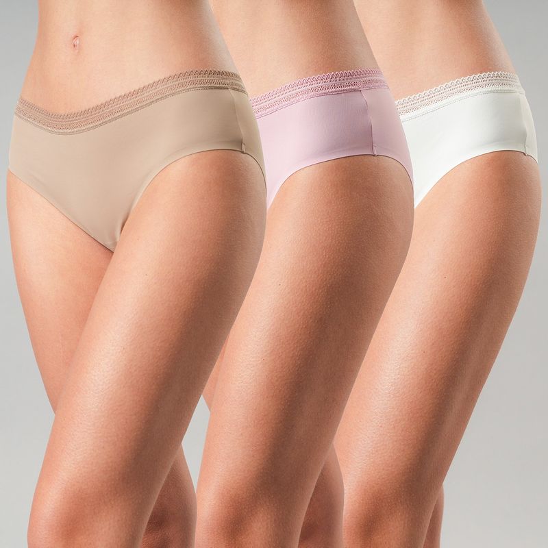 FLORES - Pack De 3 Pantaleta Microfibra BonDed Mujer Flores