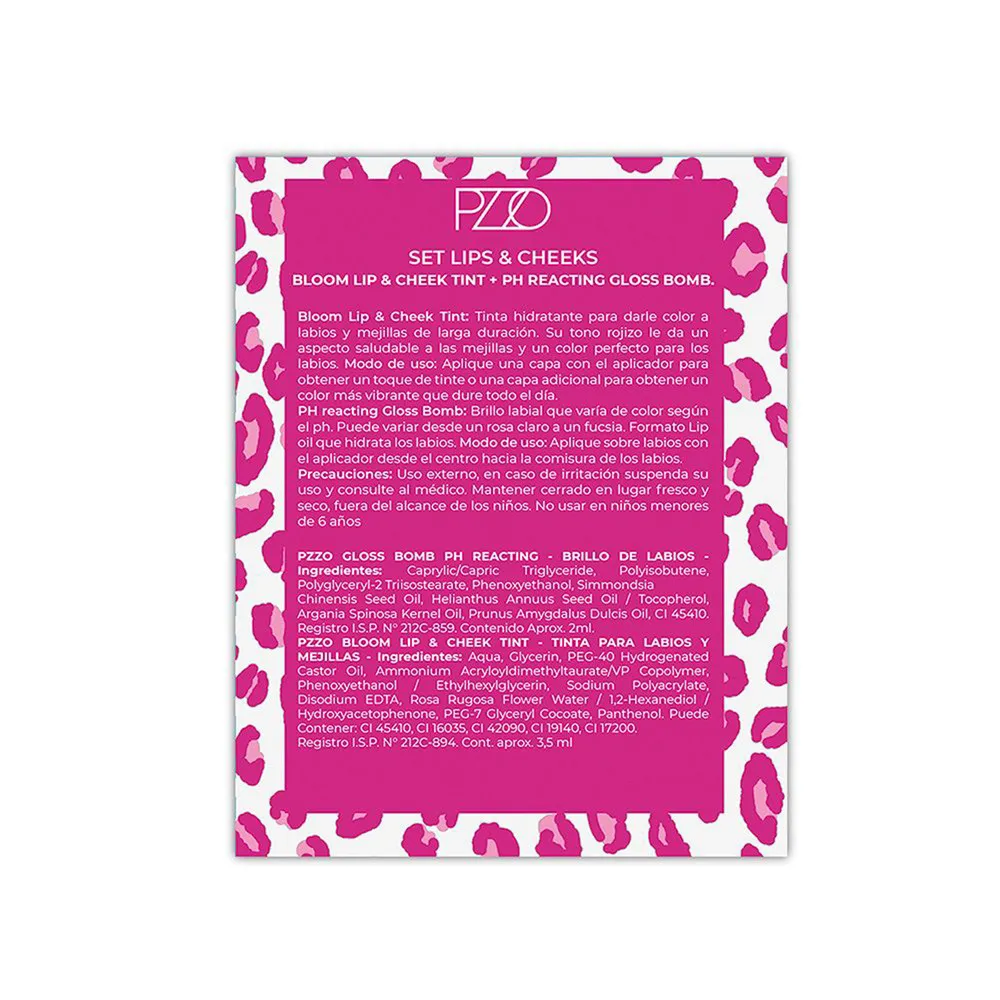 Petrizzio Set Lips & Cheeks Bloom Tint + pH Reacting Gloss Bomb, foto 2