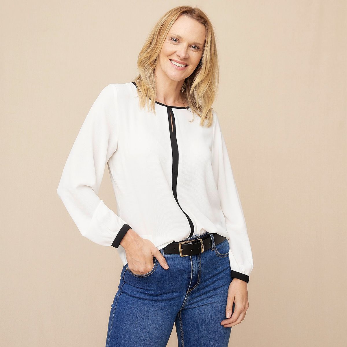 S COCCI - Blusa S.Cocci Manga Larga Diseño Liso Mujer