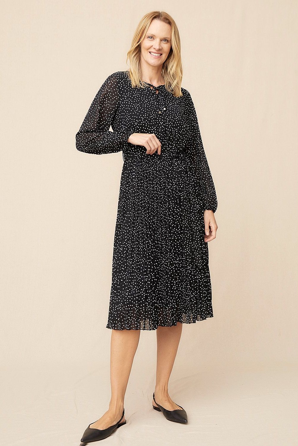 S COCCI - Vestido Midi Mujer S Cocci Estampado de Puntos