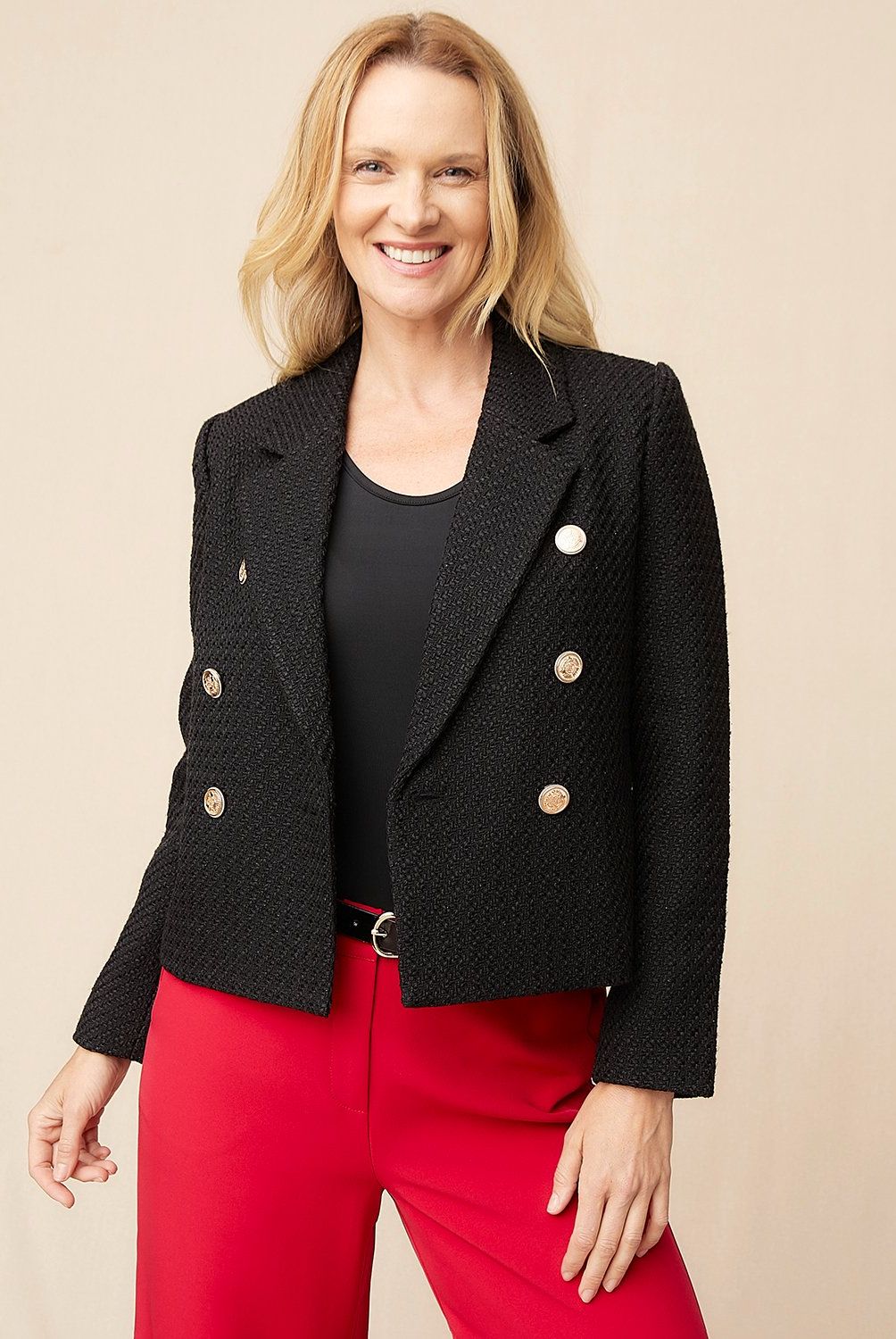 S COCCI - Blazer S.Cocci Diseño Liso Mujer Manga Larga