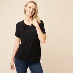 S COCCI - Polera S.Cocci Mujer Manga Corta Diseño Puntos Viscosa
