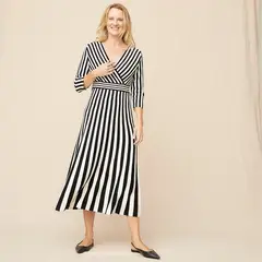 S COCCI - Vestido Midi Rayas S.cocci Mujer Viscosa Manga 3/4 Casual