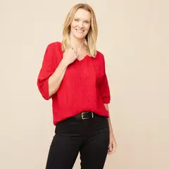 S COCCI - Sweater S.Cocci Manga 3/4 Mujer Liso Casual