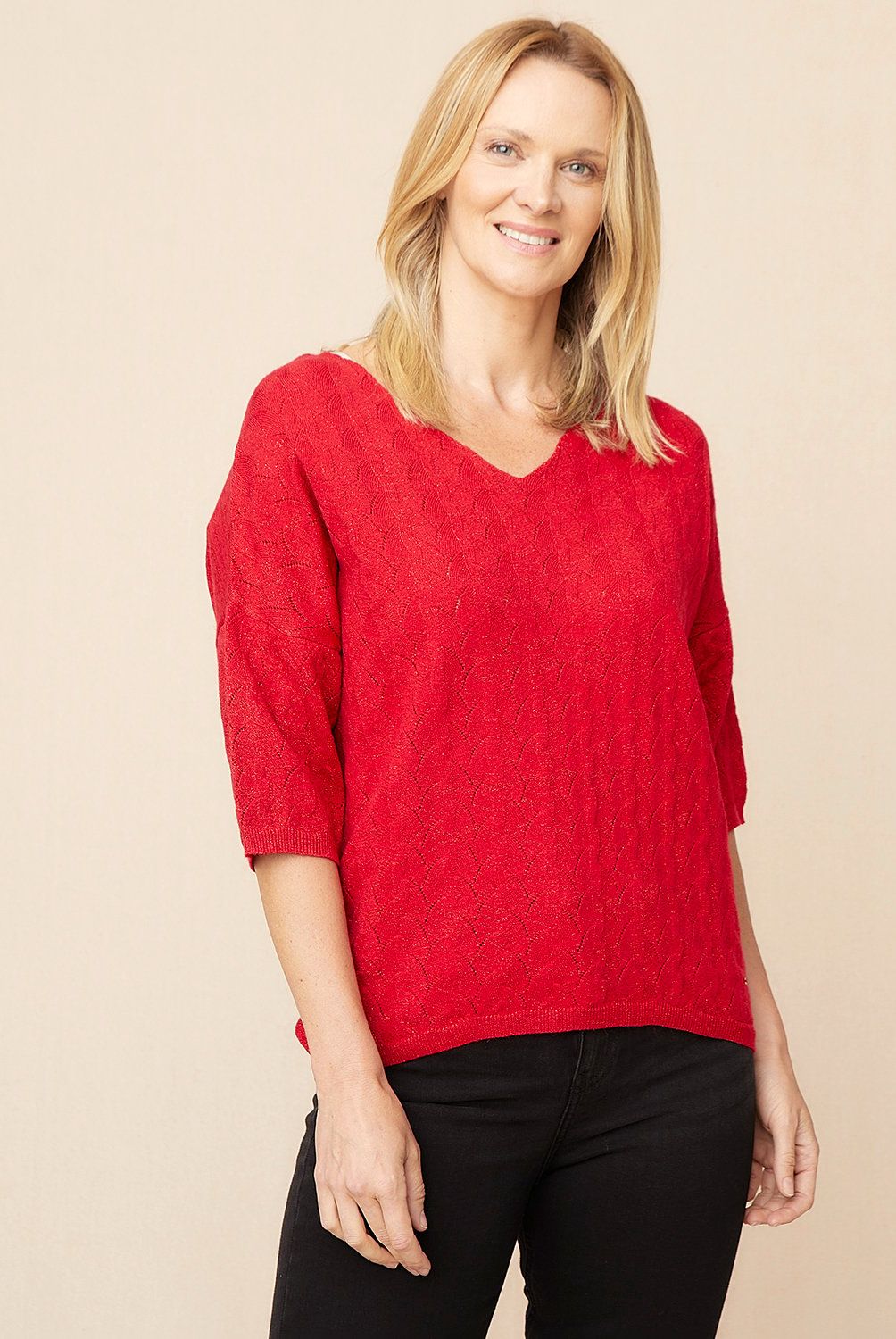 S COCCI - Sweater S.Cocci Manga 3/4 Mujer Liso Casual