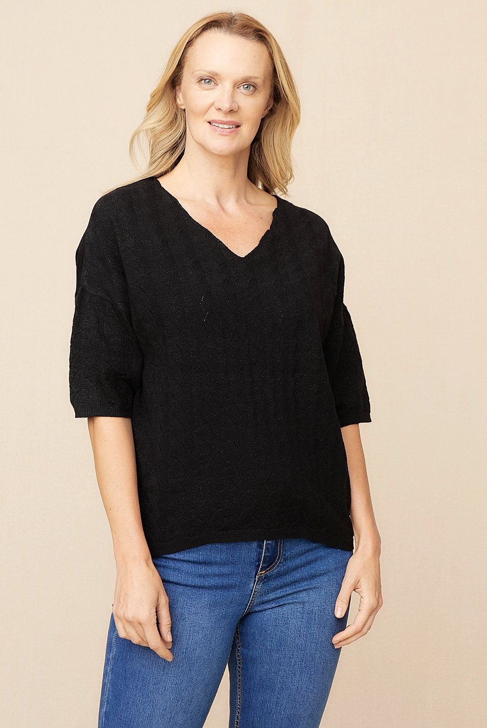 S COCCI - Sweater S.Cocci Manga 3/4 Mujer Liso Casual