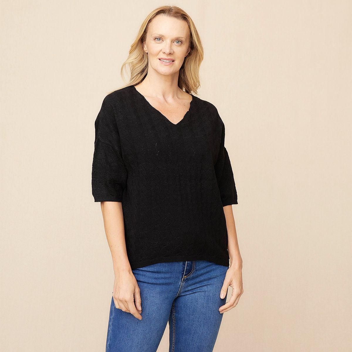 S COCCI - Sweater S.Cocci Manga 3/4 Mujer Liso Casual