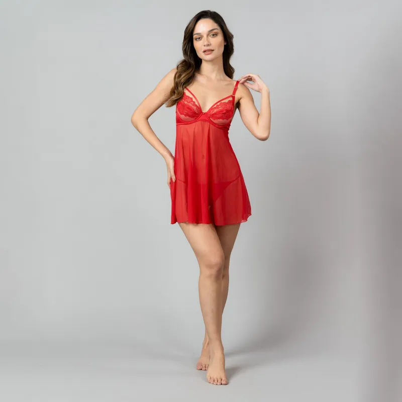 FLORES - Baby Doll Sexy Mujer Flores
