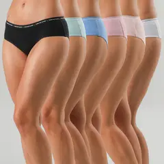 FLORES - Pack De 6 Bikini Algodón Logo Mujer