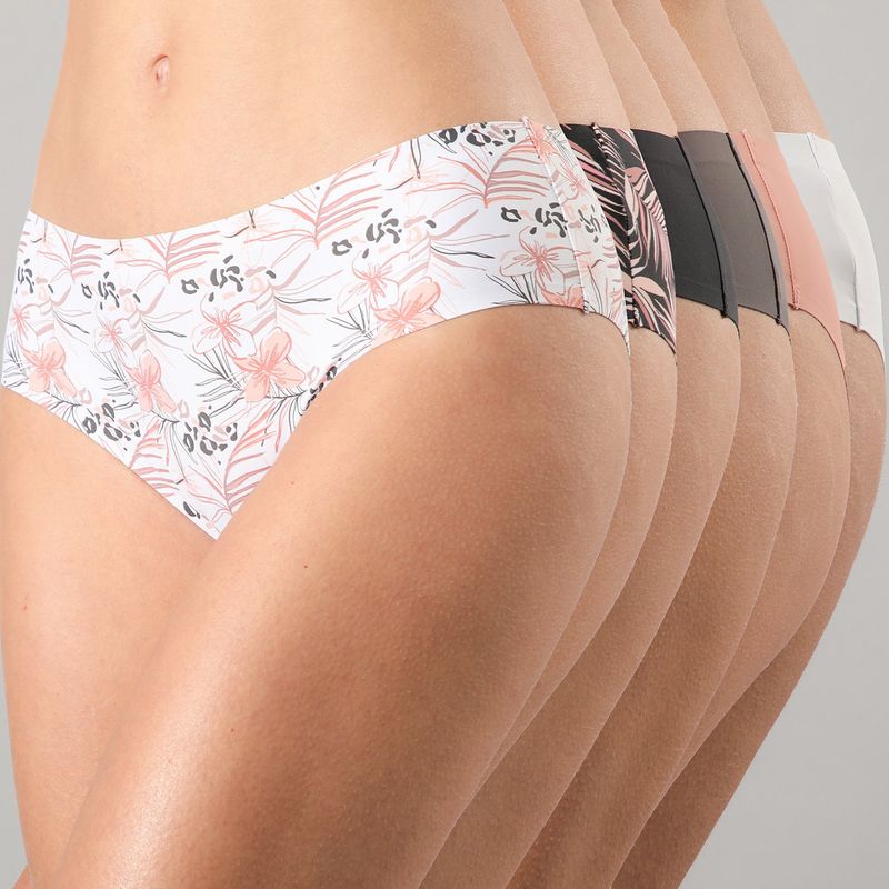 FLORES - Pack De 6 Pantaleta BonDed Microfibra Mujer Flores