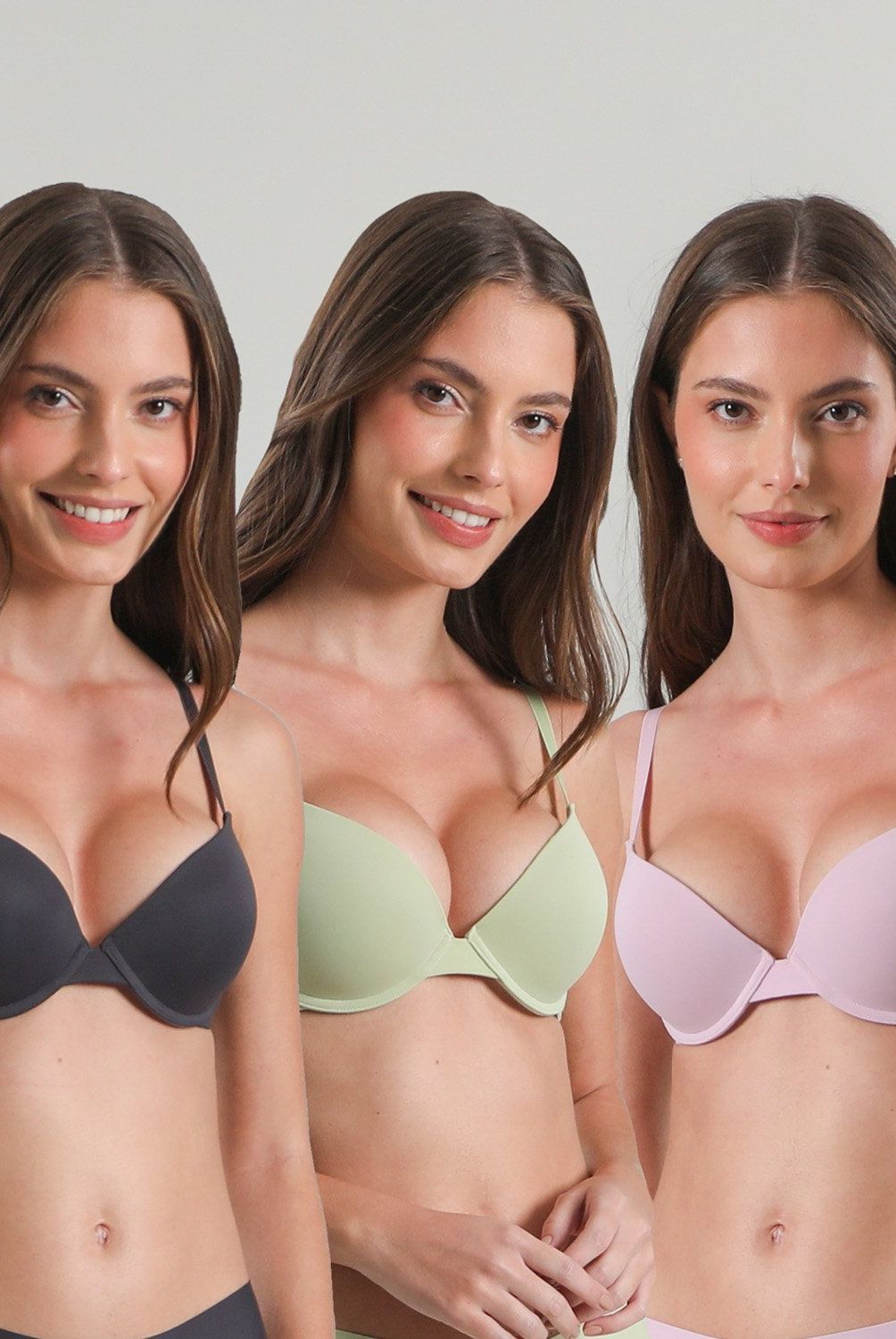 FLORES - Pack De 3 Sostenes Balconet Push Up Microsld Mujer Flores