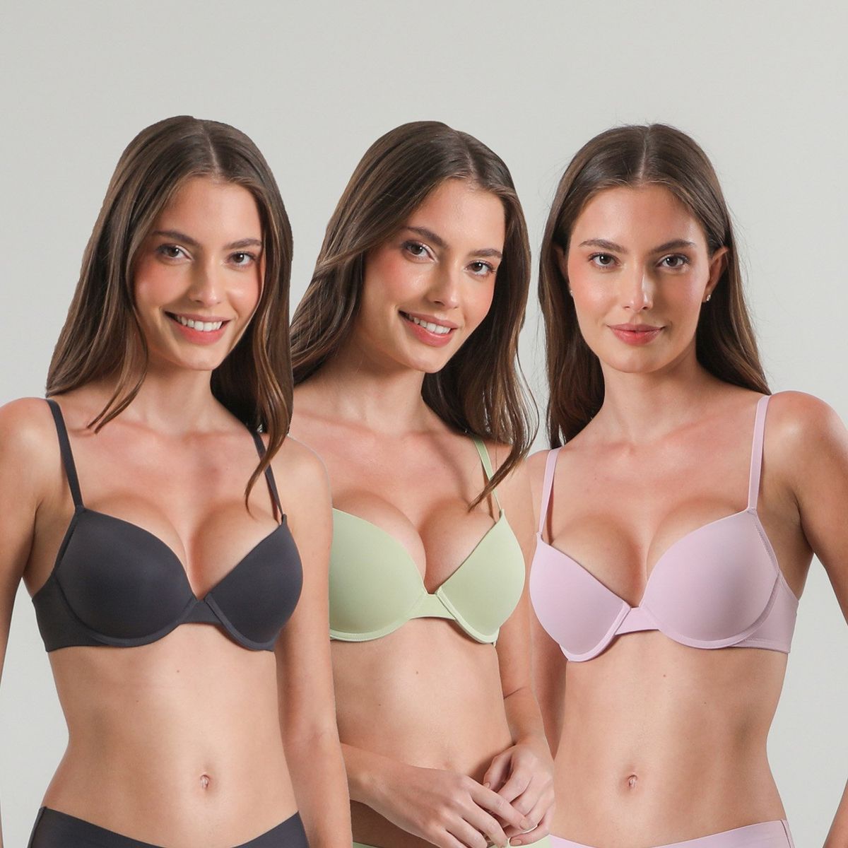 FLORES - Pack De 3 Sostenes Balconet Push Up Microsld Mujer Flores