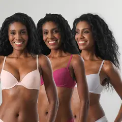 FLORES - Pack De 3 Sostenes Balconet Push Up Microsld Mujer