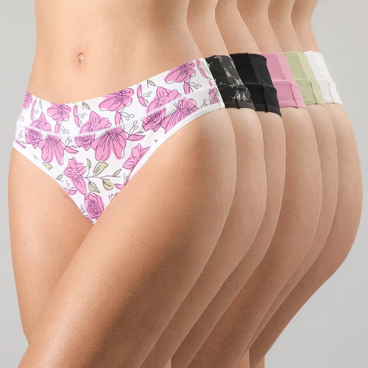 FLORES - Pack De 6 Culotte Algodón Print Mujer Flores