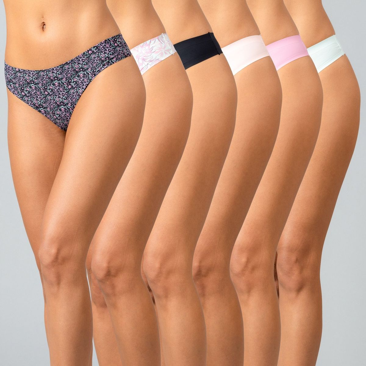 FLORES - Pack 6 Colaless BonDed Microfibra Mujer Flores