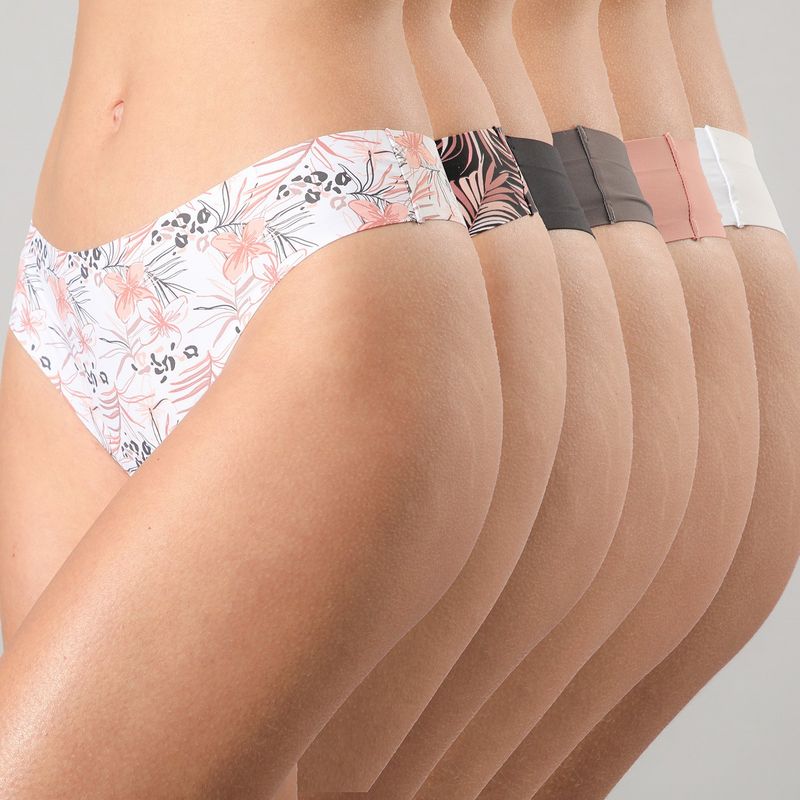 FLORES - Pack De 6 Colaless BonDed Microfibra Mujer Flores
