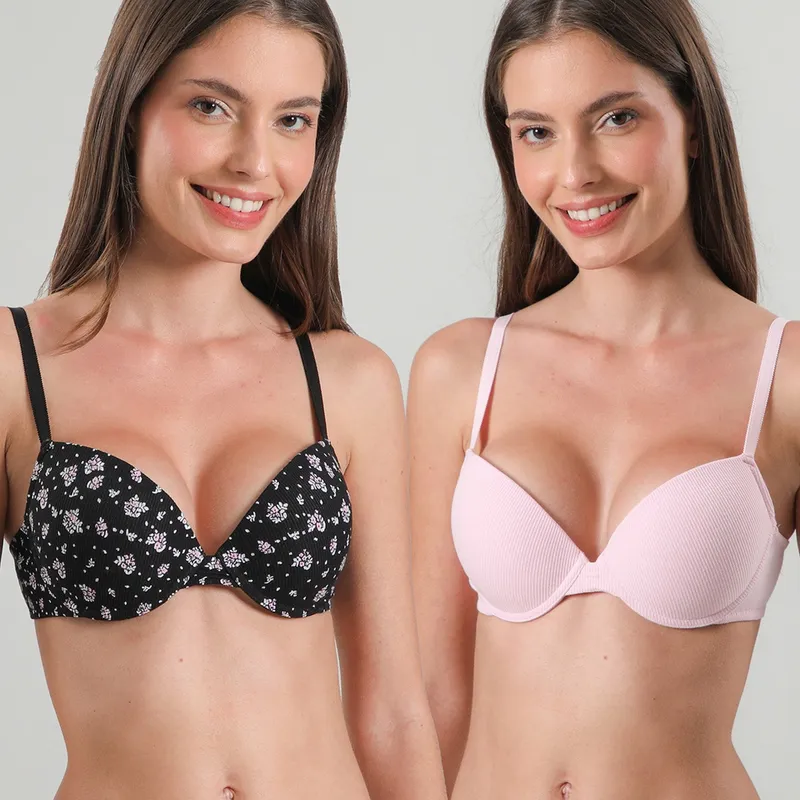 FLORES - Pack De 2 Sostenes Perfect Balconet  Print Mujer Flores